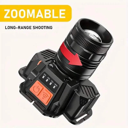 Sensor Headlights Built-in Battery USB Rechargeable 3 Modes of Portable Flashlight DailySale