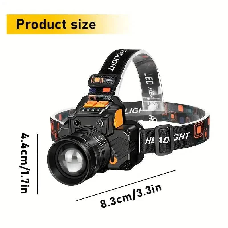 Sensor Headlights Built-in Battery USB Rechargeable 3 Modes of Portable Flashlight DailySale
