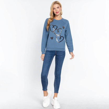 Sequins French Terry Pullover Top DailySale