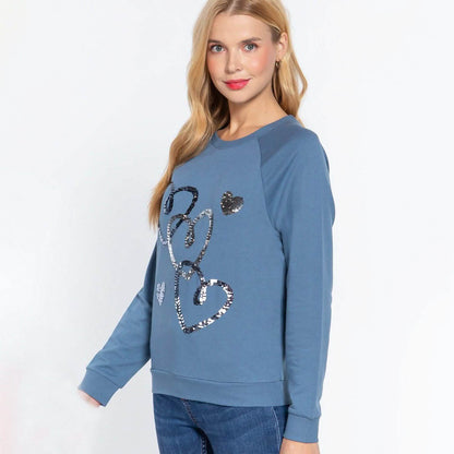 Sequins French Terry Pullover Top DailySale
