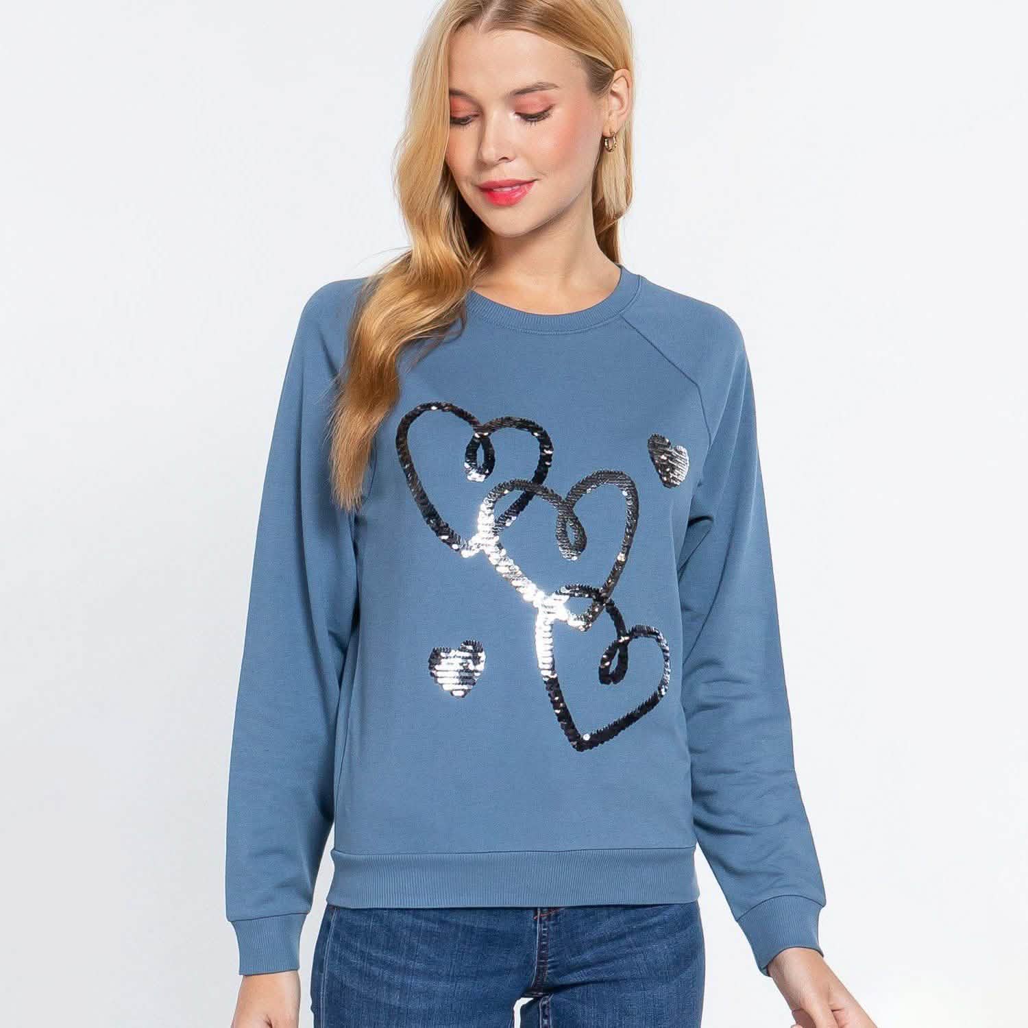 Sequins French Terry Pullover Top DailySale
