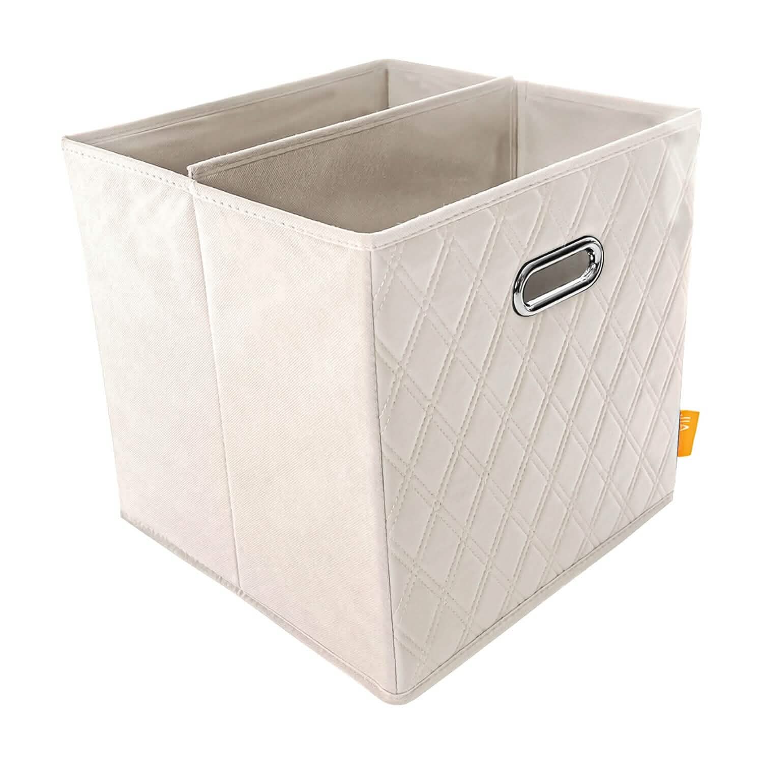 Set of 2: 11-13" Foldable Diamond Patterned Faux Leather Storage Cube Bins DailySale