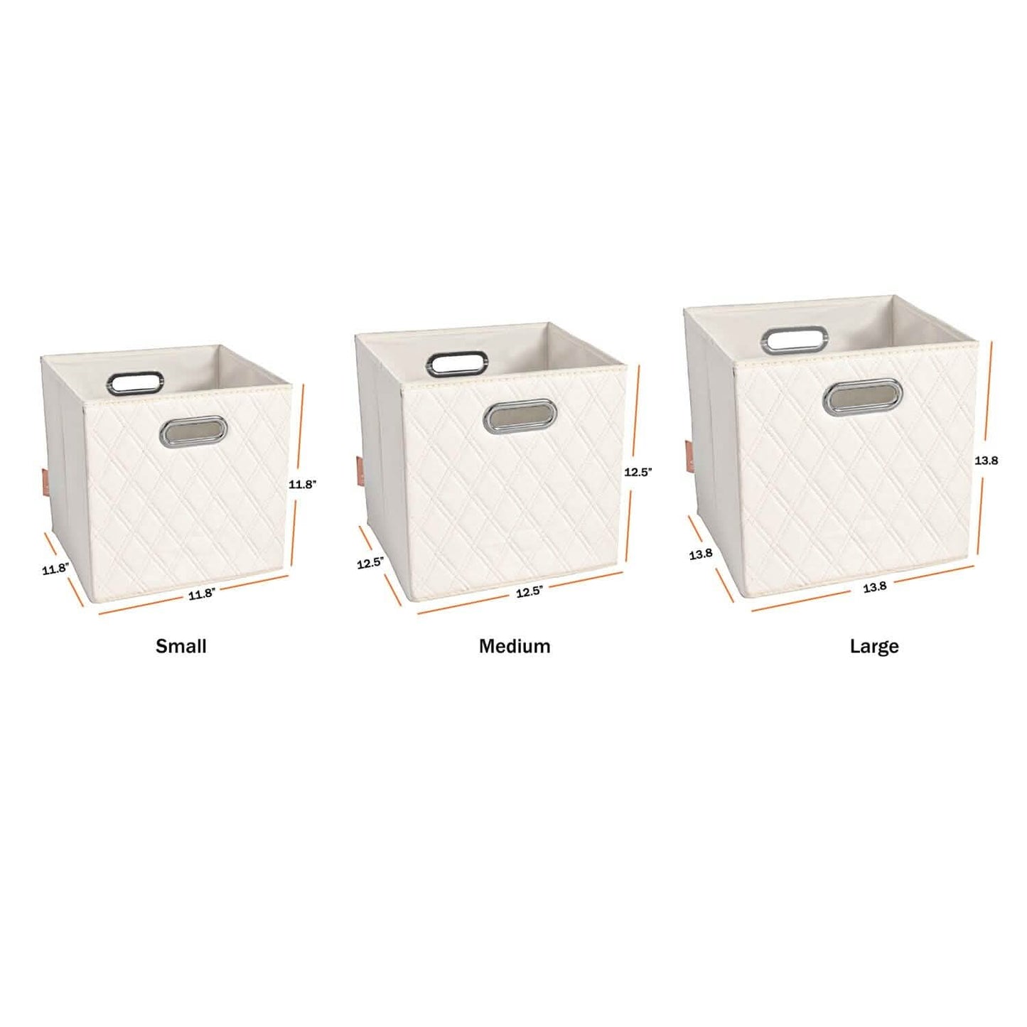 Set of 2: 11-13" Foldable Diamond Patterned Faux Leather Storage Cube Bins DailySale