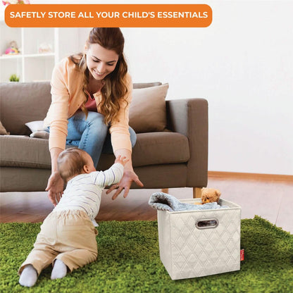 Set of 2: 11-13" Foldable Diamond Patterned Faux Leather Storage Cube Bins DailySale