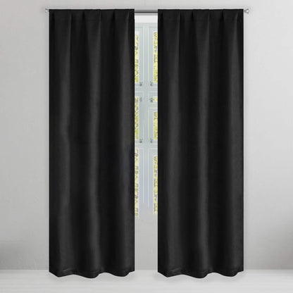 Set of 2: Brushed Textured Blackout Thermal Window Curtain Pair Panel DailySale