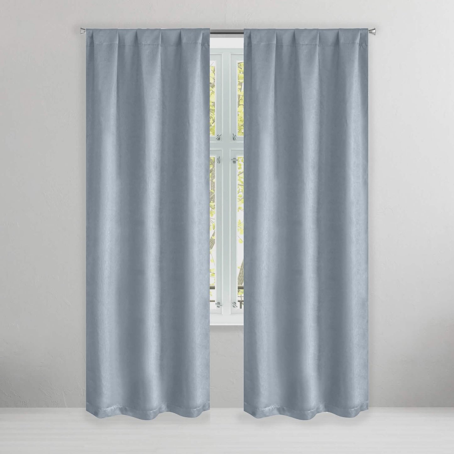 Set of 2: Brushed Textured Blackout Thermal Window Curtain Pair Panel DailySale