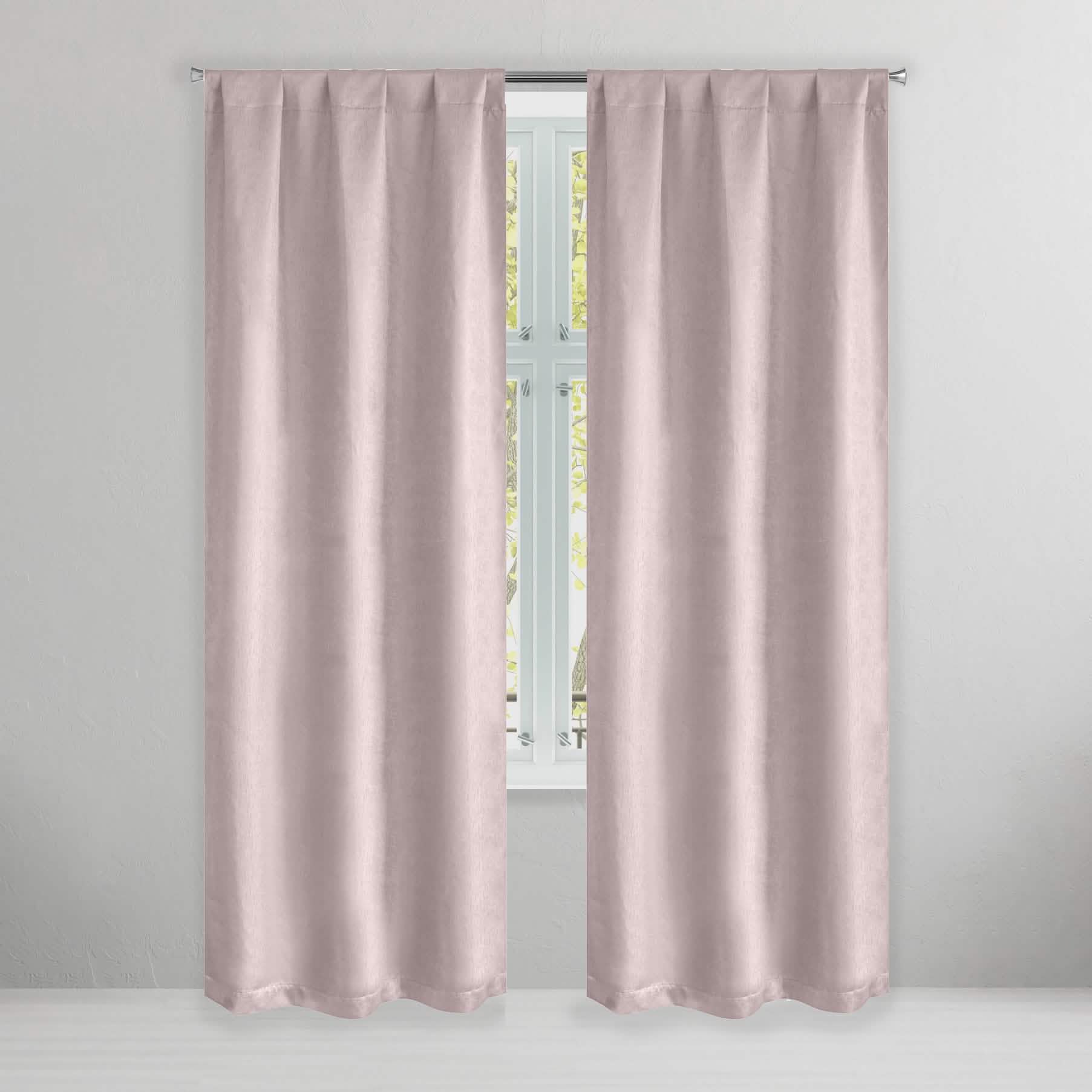 Set of 2: Brushed Textured Blackout Thermal Window Curtain Pair Panel DailySale