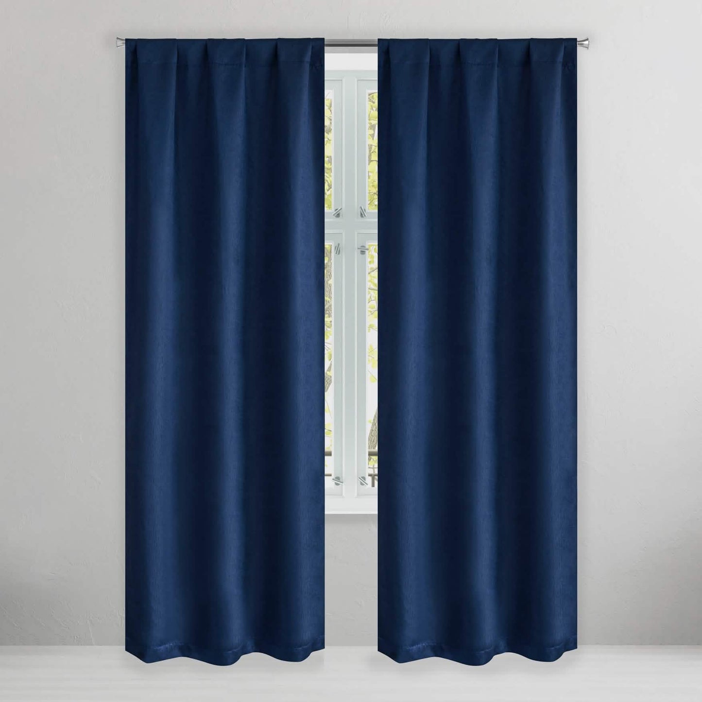 Set of 2: Brushed Textured Blackout Thermal Window Curtain Pair Panel DailySale