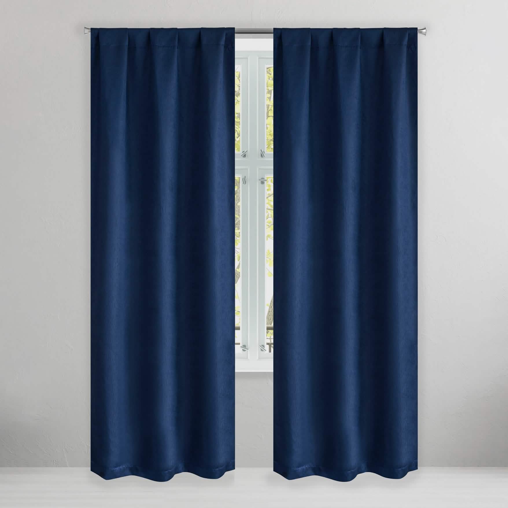 Set of 2: Brushed Textured Blackout Thermal Window Curtain Pair Panel DailySale