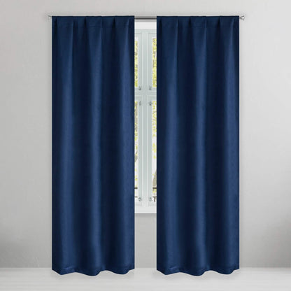 Set of 2: Brushed Textured Blackout Thermal Window Curtain Pair Panel DailySale