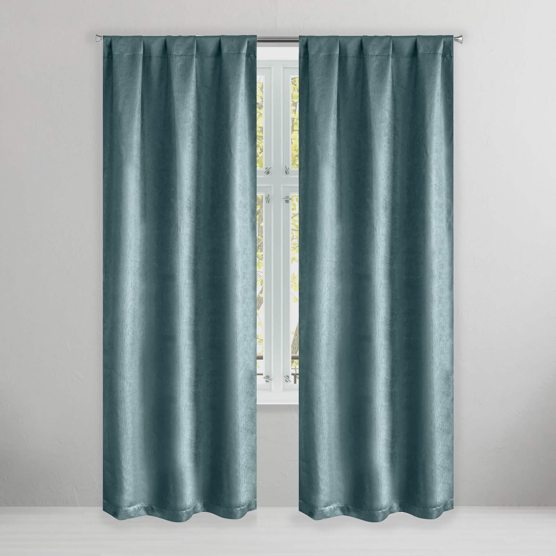 Set of 2: Brushed Textured Blackout Thermal Window Curtain Pair Panel DailySale