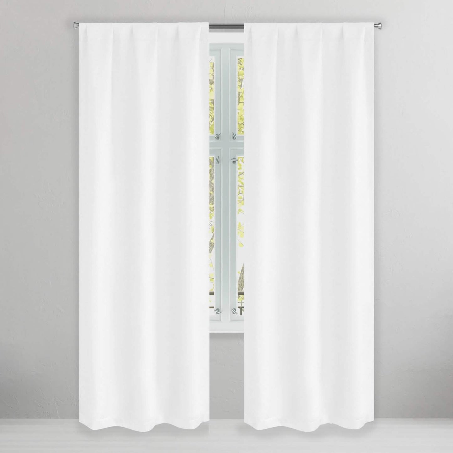 Set of 2: Brushed Textured Blackout Thermal Window Curtain Pair Panel DailySale