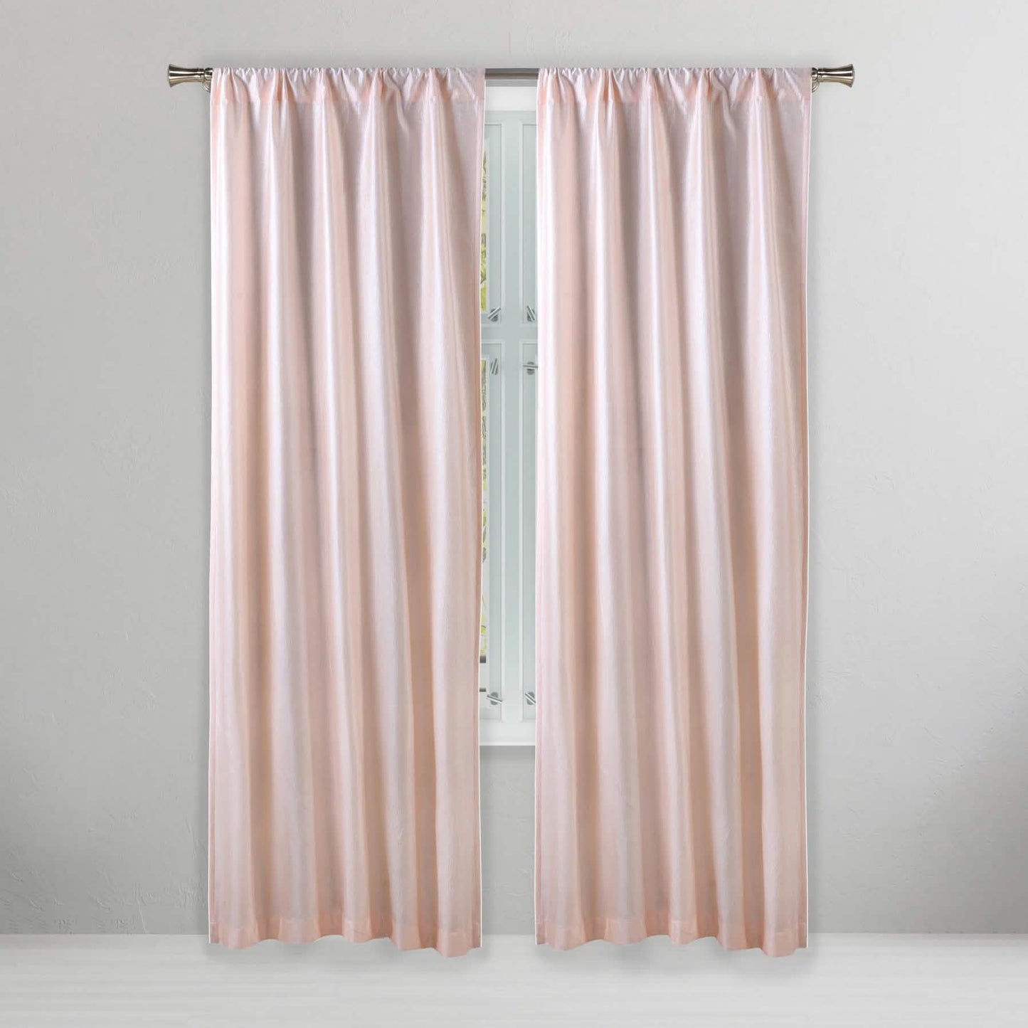 Set of 2: Embossed Crinkie Semi-Sheer Window Curtain Pair Panel DailySale