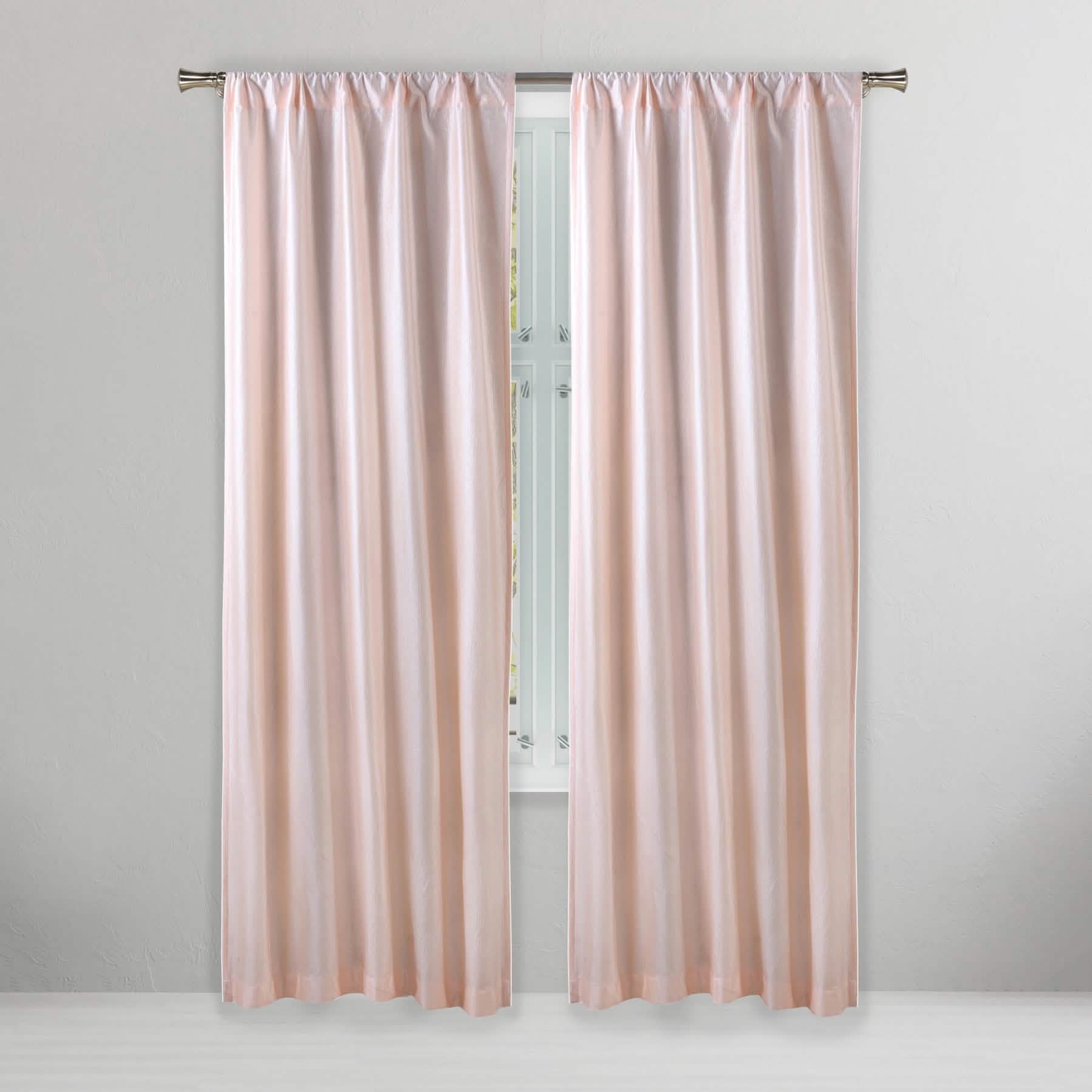 Set of 2: Embossed Crinkie Semi-Sheer Window Curtain Pair Panel DailySale