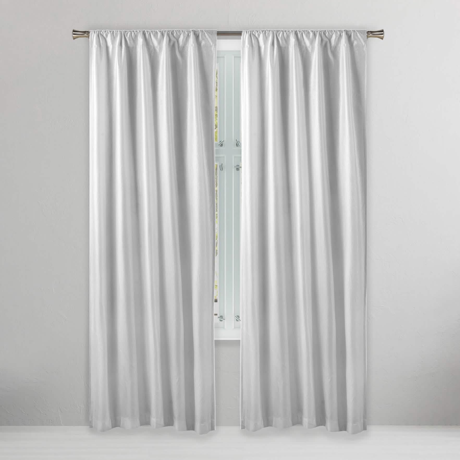 Set of 2: Embossed Crinkie Semi-Sheer Window Curtain Pair Panel DailySale