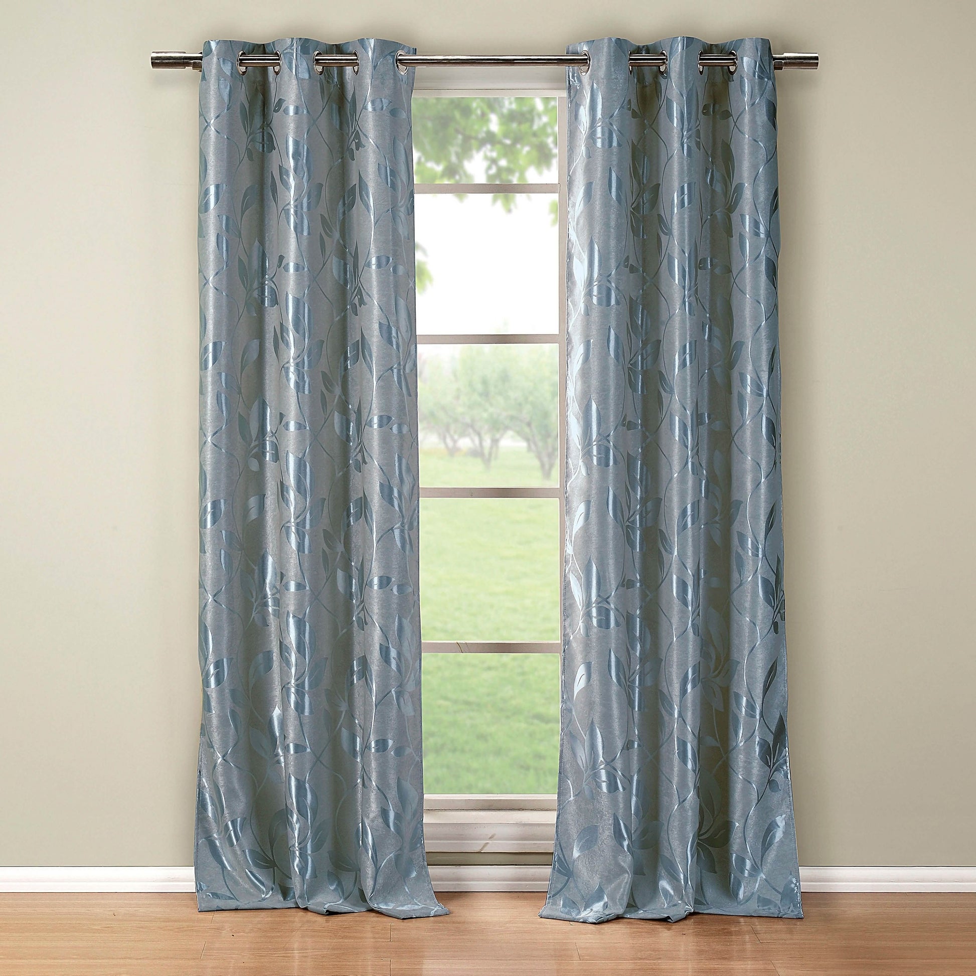 Set of 2: Floral Blackout Grommet Window Curtain Pair Panel DailySale