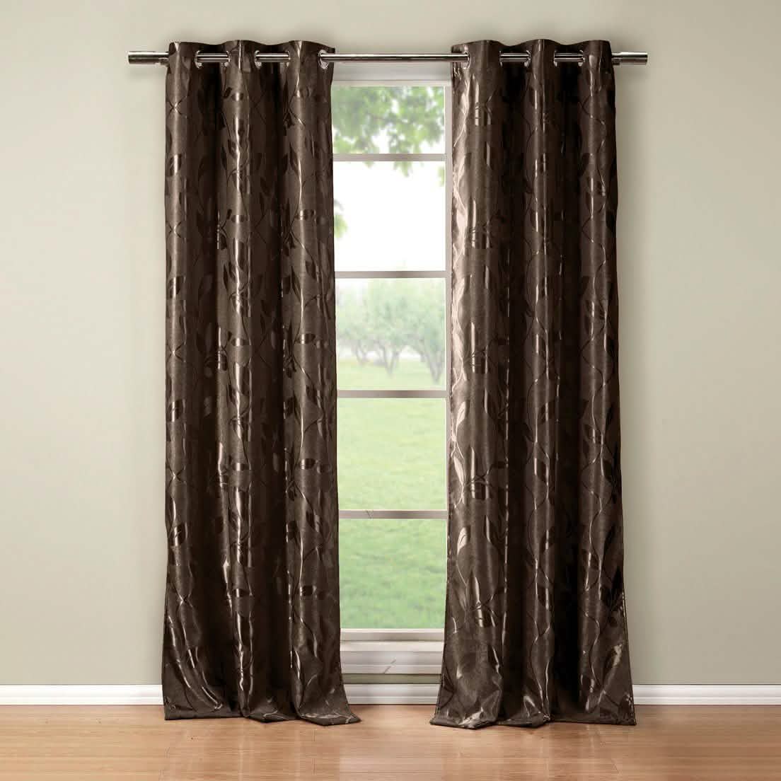 Set of 2: Floral Blackout Grommet Window Curtain Pair Panel DailySale