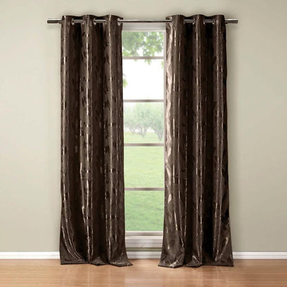 Set of 2: Floral Blackout Grommet Window Curtain Pair Panel DailySale