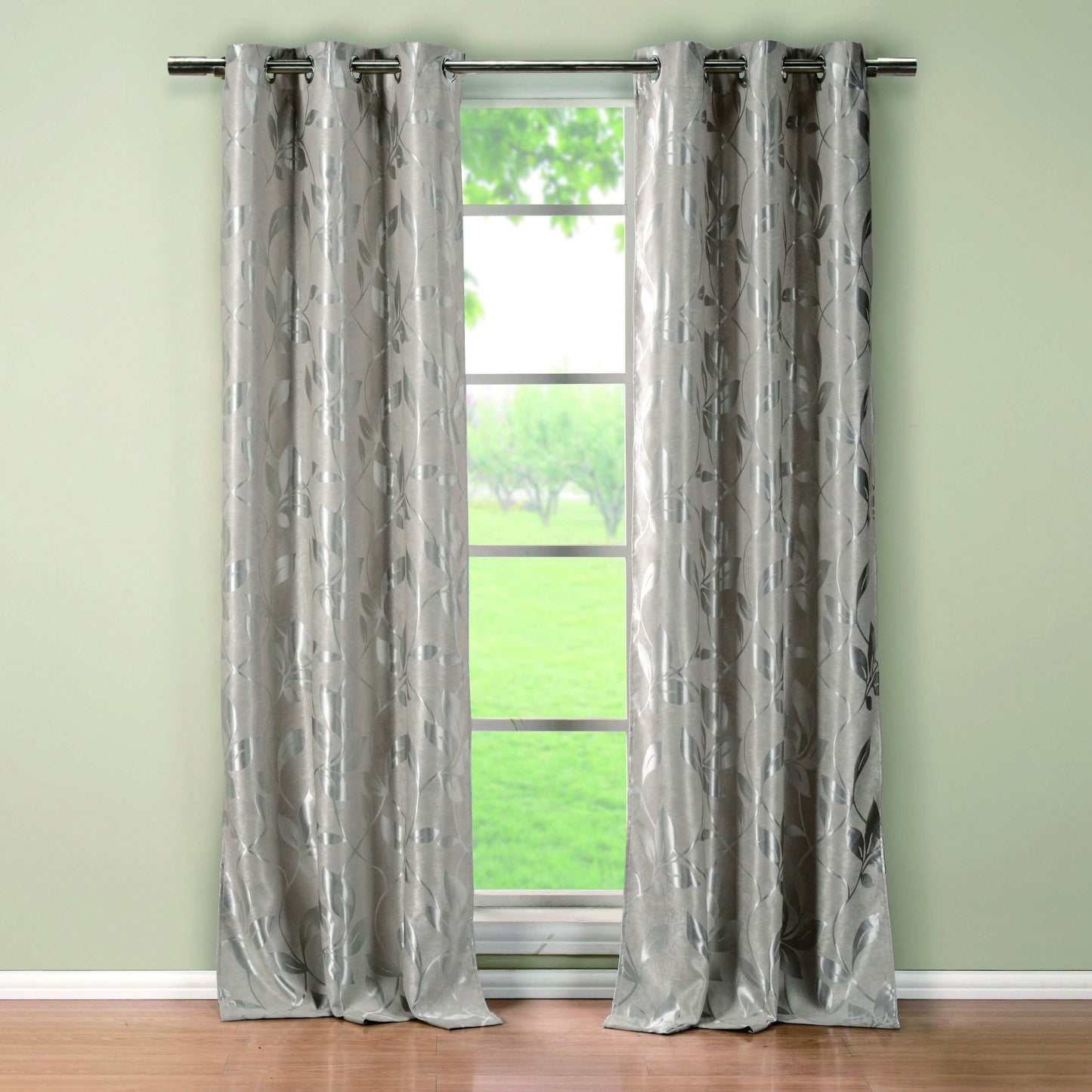 Set of 2: Floral Blackout Grommet Window Curtain Pair Panel DailySale