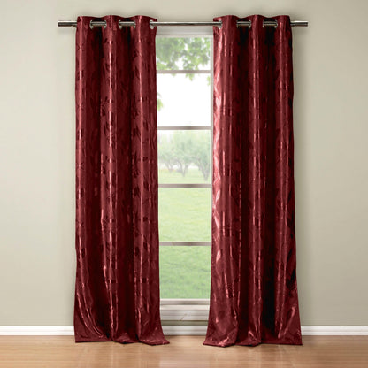 Set of 2: Floral Blackout Grommet Window Curtain Pair Panel DailySale