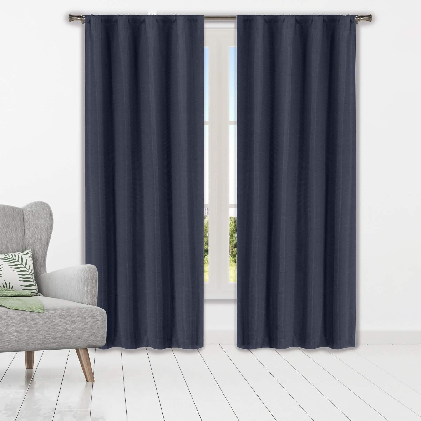 Set of 2: Heavy Solid Textured Blackout Thermal Window Curtain Pair Panel DailySale