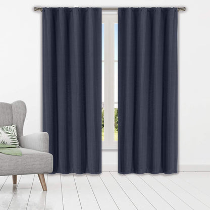 Set of 2: Heavy Solid Textured Blackout Thermal Window Curtain Pair Panel DailySale