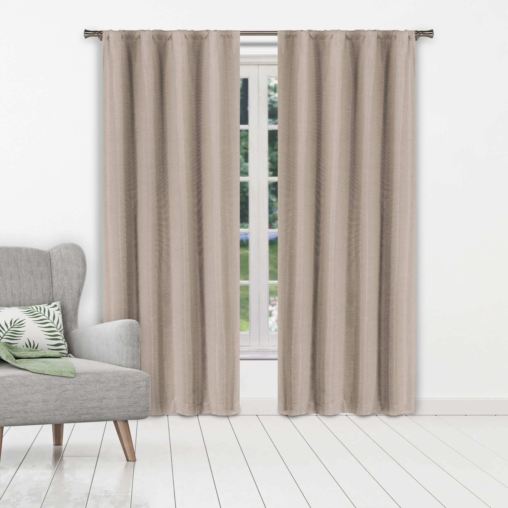 Set of 2: Heavy Solid Textured Blackout Thermal Window Curtain Pair Panel DailySale