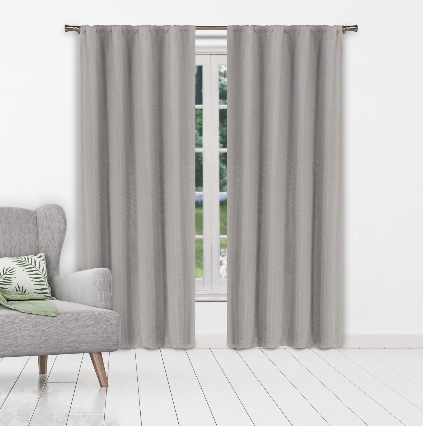 Set of 2: Heavy Solid Textured Blackout Thermal Window Curtain Pair Panel DailySale