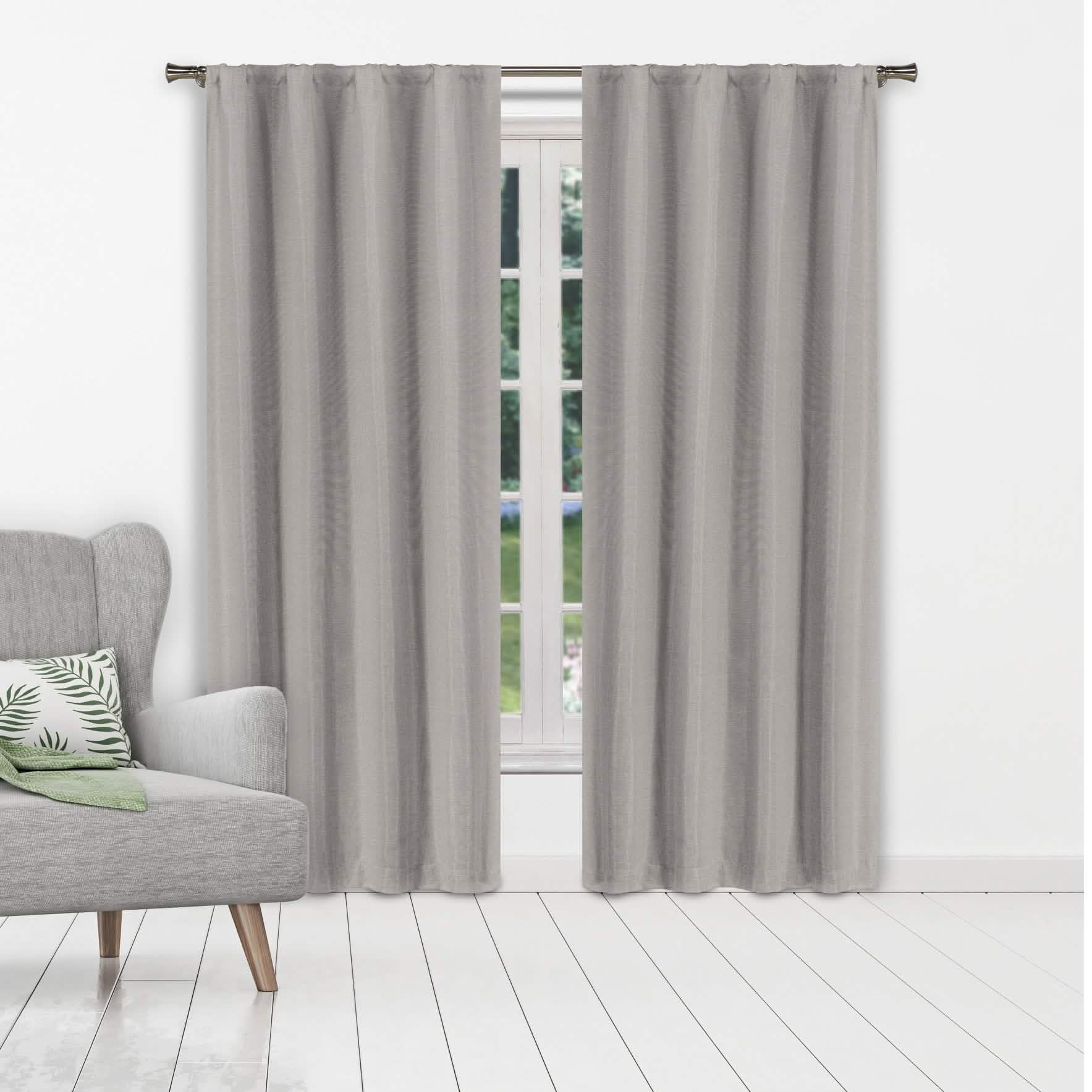 Set of 2: Heavy Solid Textured Blackout Thermal Window Curtain Pair Panel DailySale