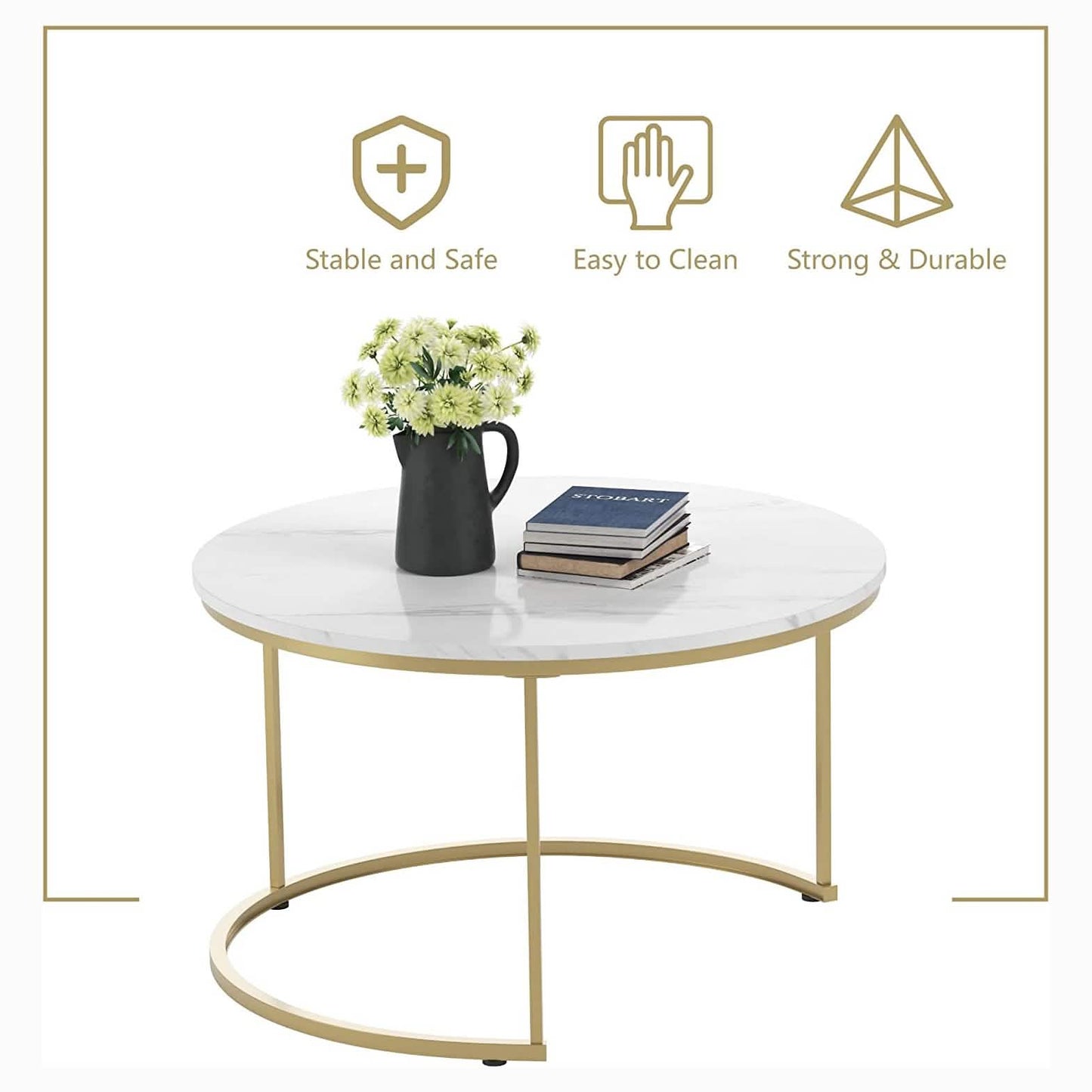 Set of 2: Modern Nesting Side Coffee Tables DailySale