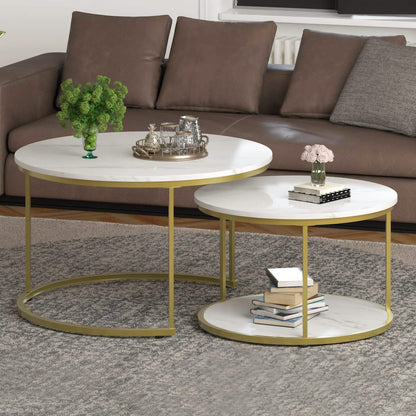 Set of 2: Modern Nesting Side Coffee Tables DailySale