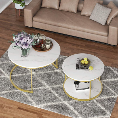 Set of 2: Modern Nesting Side Coffee Tables DailySale