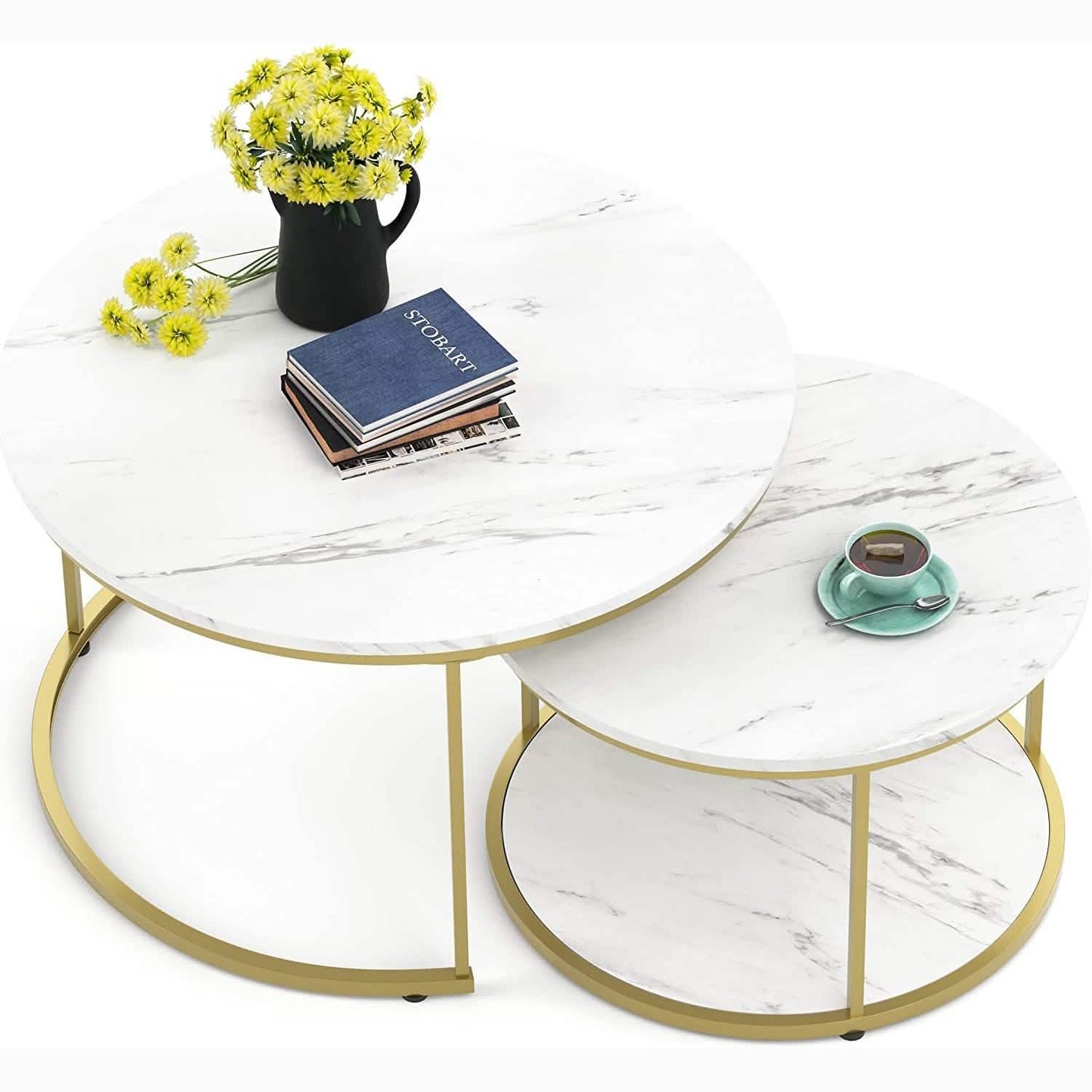 Set of 2: Modern Nesting Side Coffee Tables DailySale