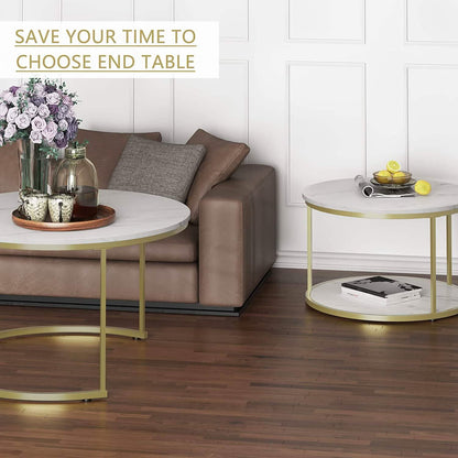 Set of 2: Modern Nesting Side Coffee Tables DailySale