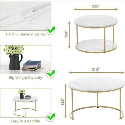 Set of 2: Modern Nesting Side Coffee Tables DailySale