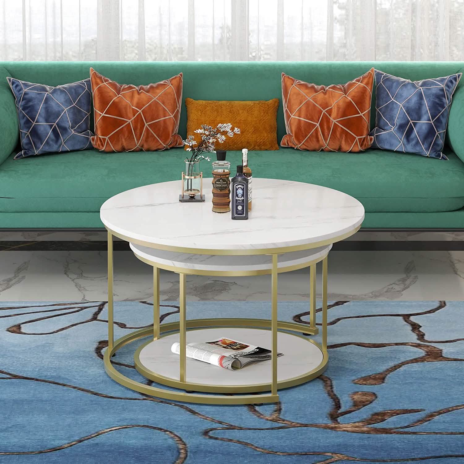 Set of 2: Modern Nesting Side Coffee Tables DailySale