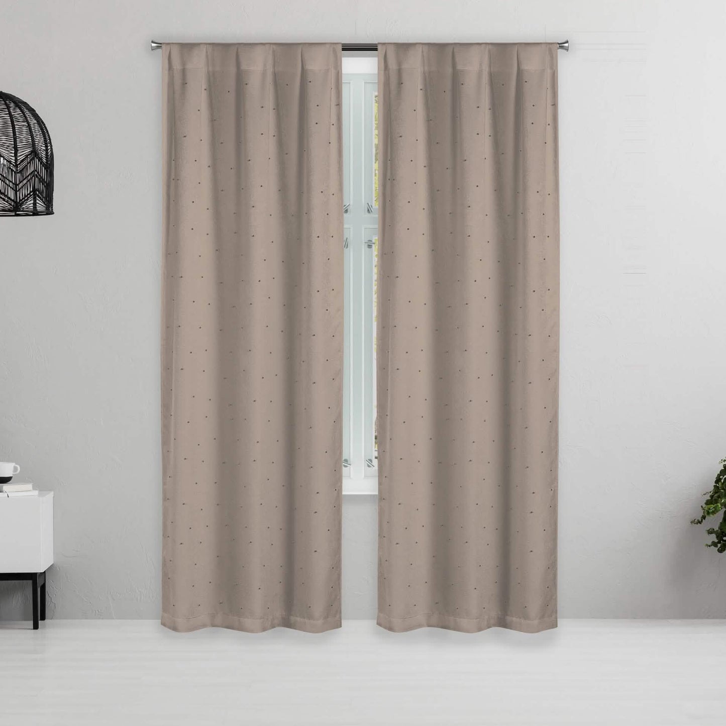 Set of 2: Pearl Detailing Design Blackout Window Curtain Pair Panel DailySale
