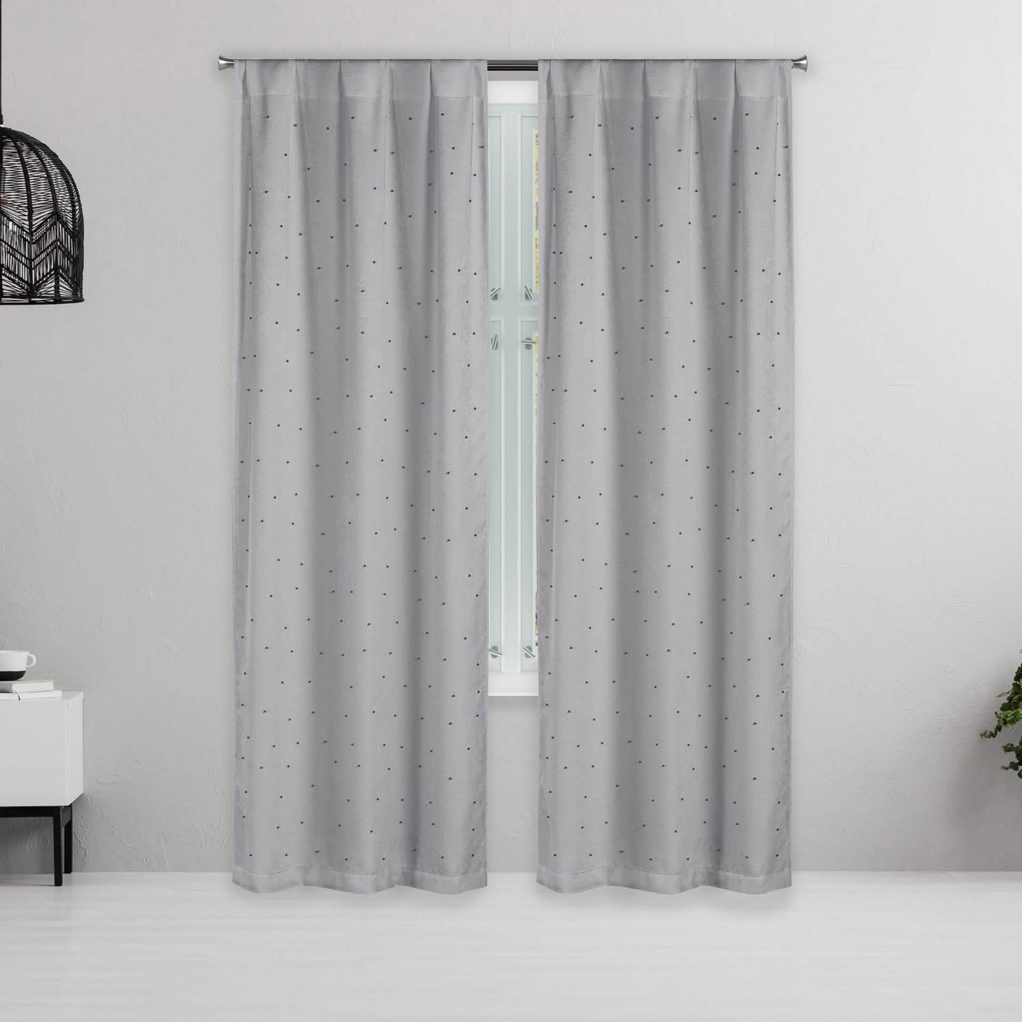 Set of 2: Pearl Detailing Design Blackout Window Curtain Pair Panel DailySale
