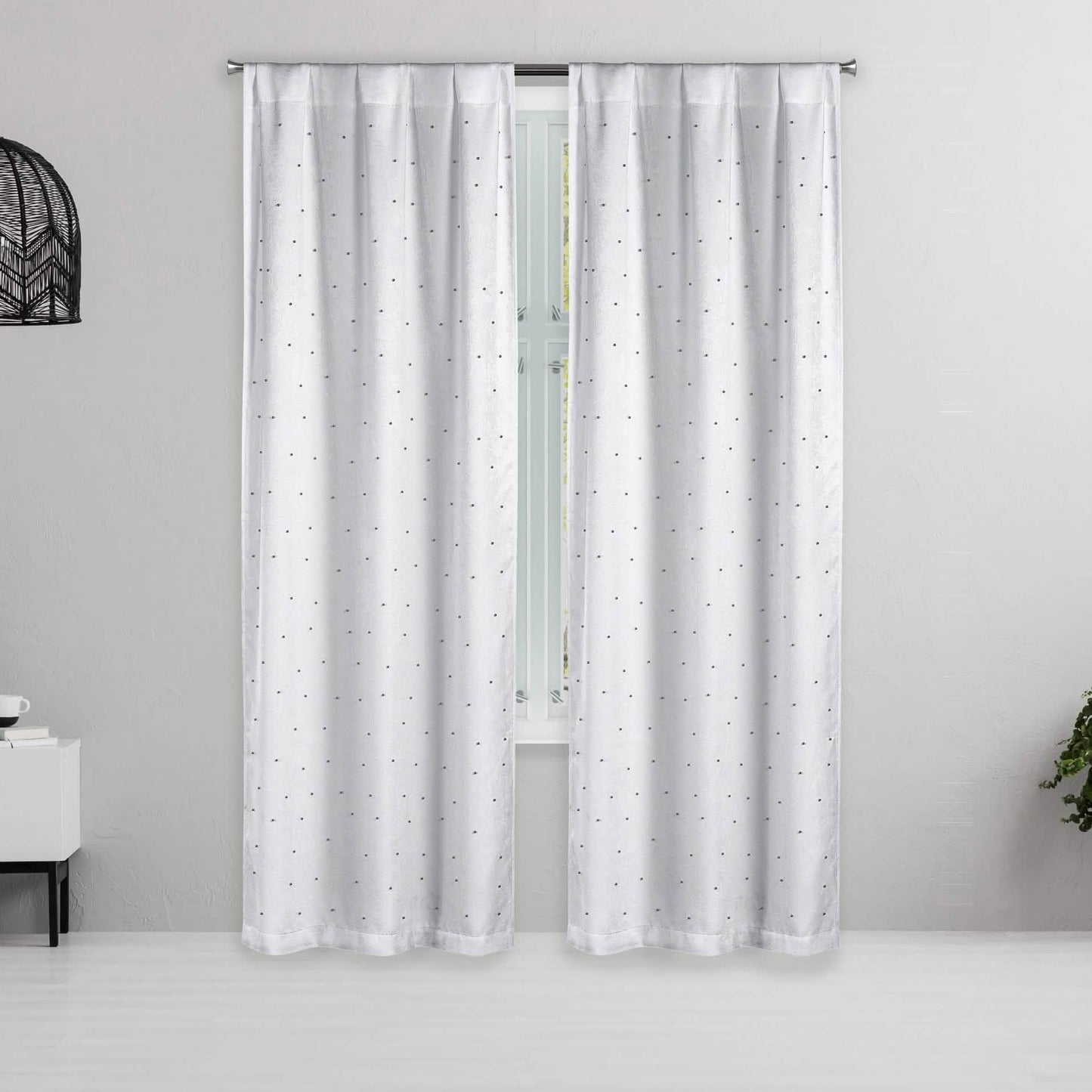 Set of 2: Pearl Detailing Design Blackout Window Curtain Pair Panel DailySale
