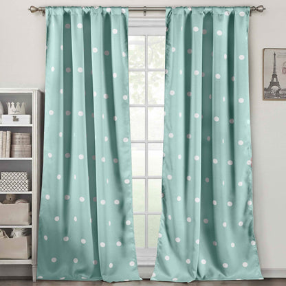 Set of 2: Polka Dots Blackout Window Curtain Pair Panel DailySale