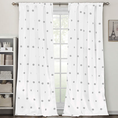 Set of 2: Polka Dots Blackout Window Curtain Pair Panel DailySale