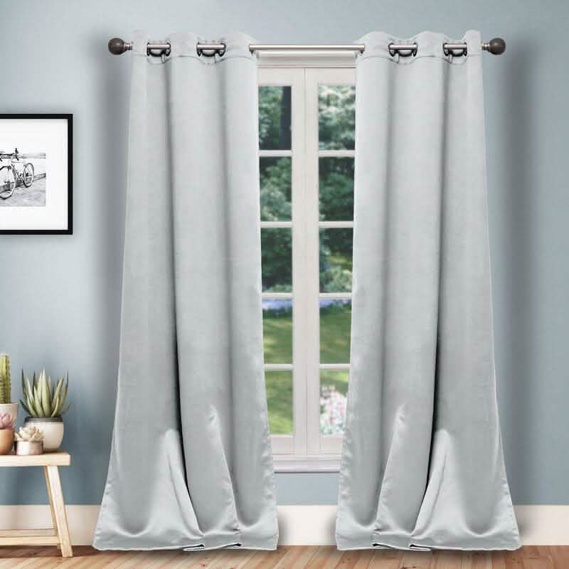 Set of 2: Solid Heavy Blackout Magnetic Window Curtain Pair Panel DailySale