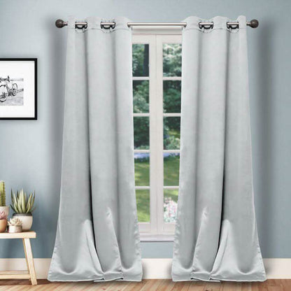 Set of 2: Solid Heavy Blackout Magnetic Window Curtain Pair Panel DailySale