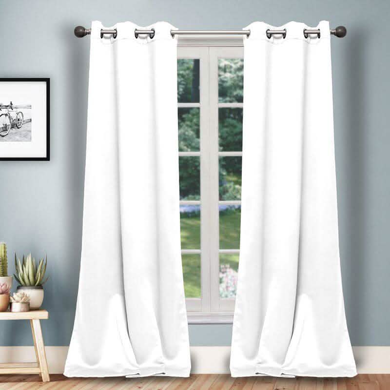 Set of 2: Solid Heavy Blackout Magnetic Window Curtain Pair Panel DailySale