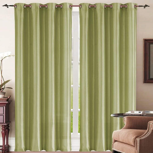 Set of 3: Grommet Curtain Panels - Sage DailySale