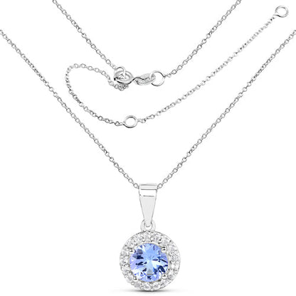 3.77 Carat Genuine Tanzanite and White Topaz .925 Sterling Silver 3 Piece Jewelry Set (Ring, Earrings, and Pendant w/ Chain) Bids.com