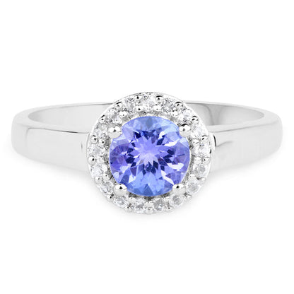 3.77 Carat Genuine Tanzanite and White Topaz .925 Sterling Silver 3 Piece Jewelry Set (Ring, Earrings, and Pendant w/ Chain) Bids.com
