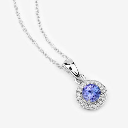 1.05 Carat Genuine Tanzanite and White Topaz .925 Sterling Silver Pendant Bids.com