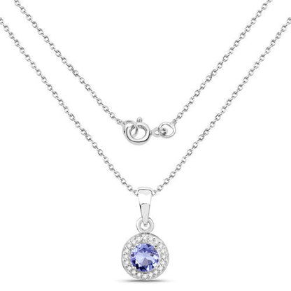 1.05 Carat Genuine Tanzanite and White Topaz .925 Sterling Silver Pendant Bids.com