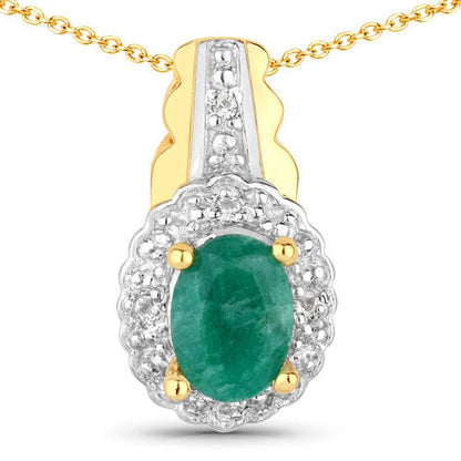 1.71 Carat Dyed Emerald and White Topaz .925 Sterling Silver Jewelry Set Bids.com